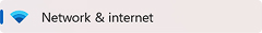 Closeup of Network & internet menu in Windows Settings.