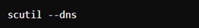 Image of command line with the command “scutil --dns” typed into it.